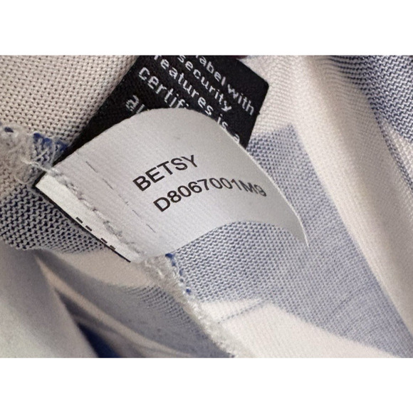 DVF Diane Von Furstenberg Iconic Silk Wrap Dress Betsy Blue White Sz 2 Geometric - Picture 16 of 16